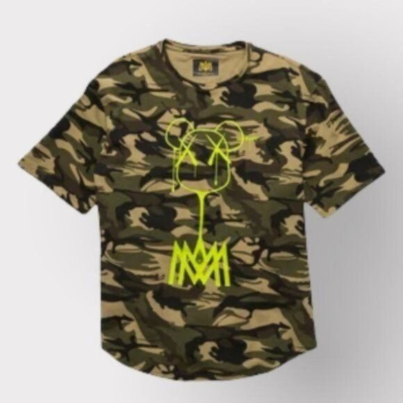 MMA COUTURE U.Kraft Signature Fighter Muscle tee Camo Neon Yellow Size S EUC - Picture 1 of 8